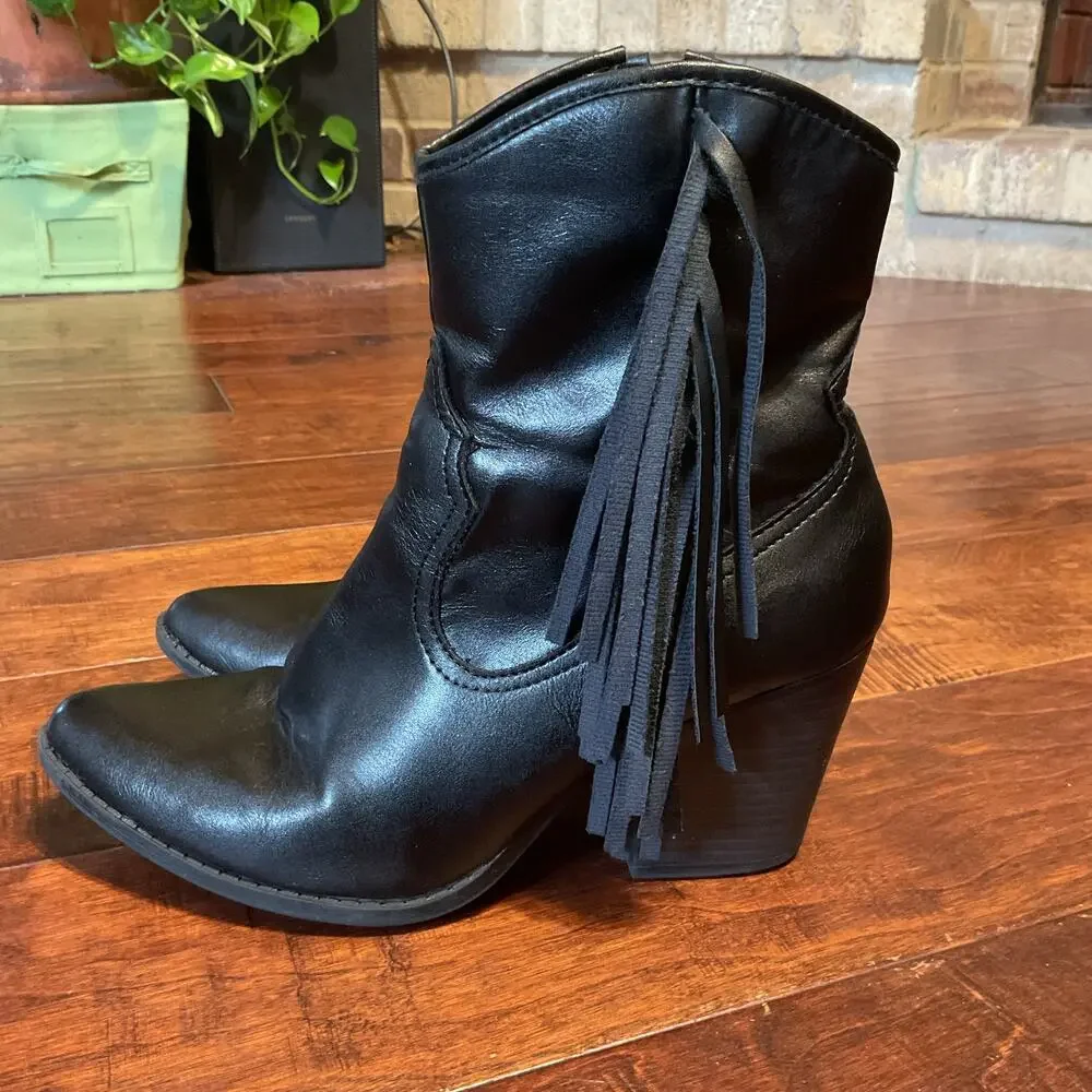 Wild Fable Women's Cordette Fringe Western Bootie Sz 8